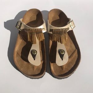 Birkenstock Gizeh Gold Fringe EU 37